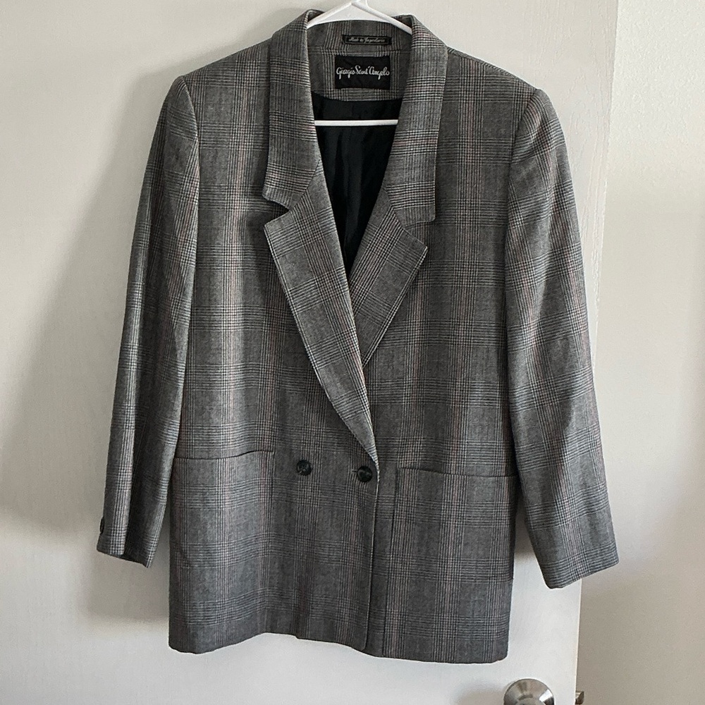 Giorgio Saint Angelo 100% Wool Blazer Women’s Size 8 Vintage Plaid Preppy